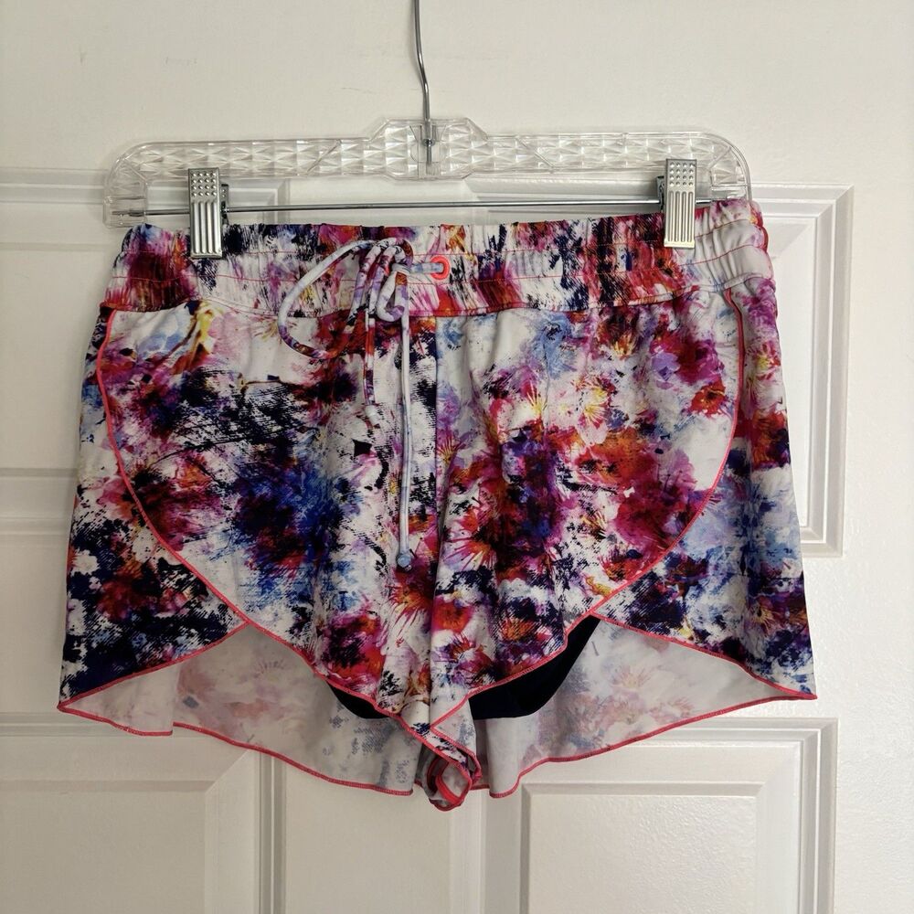 Athleta Hypersonic Petal Shorts Size Medium Multicolor Floral Print  Stretchy